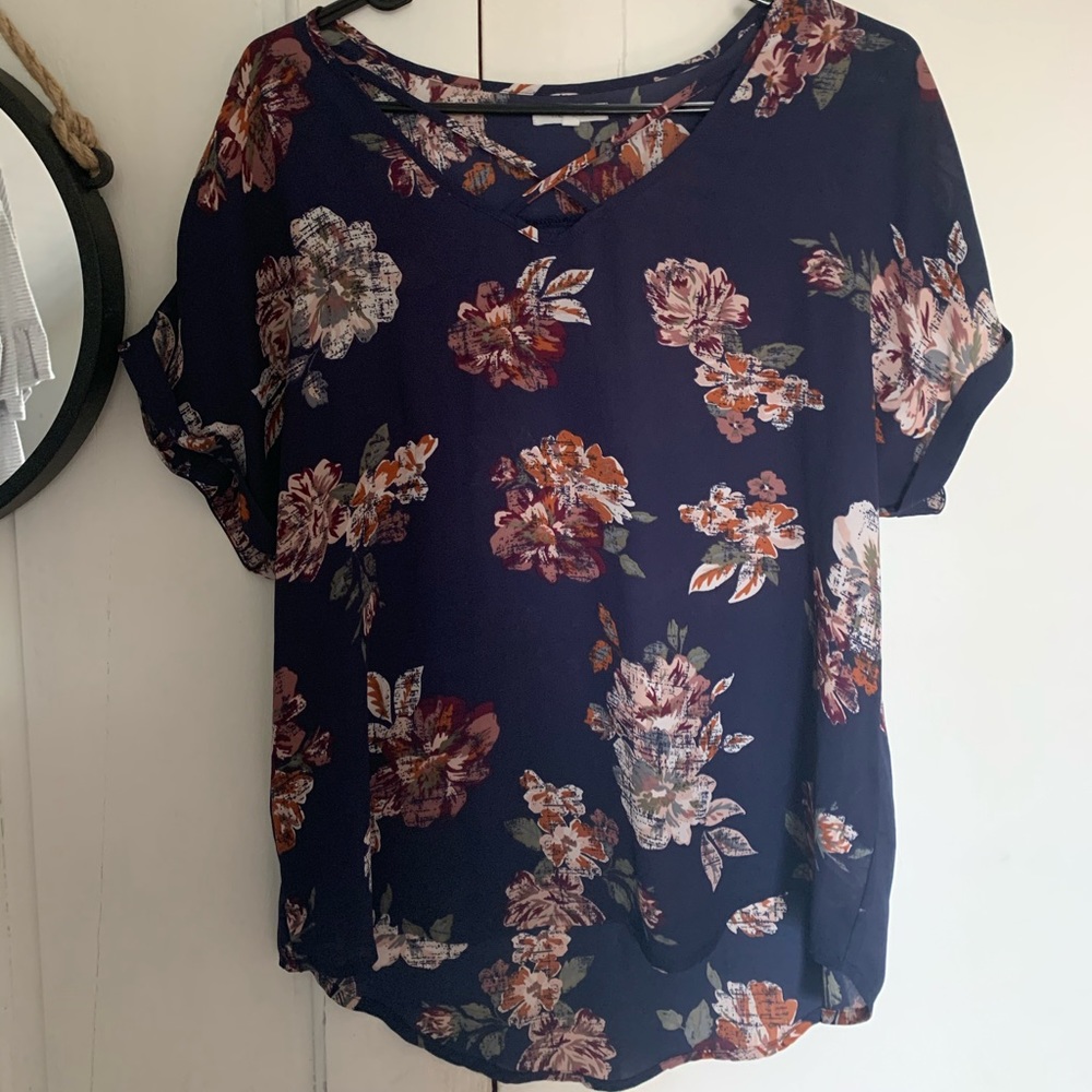 Size Medium Maurice sheer floral Tunic/Shirt